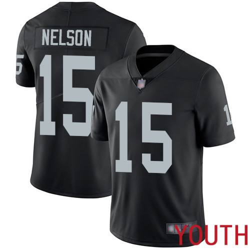 Oakland Raiders Limited Black Youth J J Nelson Home Jersey NFL Football 15 Vapor Untouchable Jersey